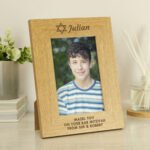 Personalised Bar & Bat Mitzvah 4×6 Portrait Oak Finish Photo Frame - Image 3