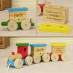 Personalised Any Message Children's Colourful Wooden Toy Train - Image 2