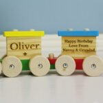 Personalised Any Message Children's Colourful Wooden Toy Train - Image 5