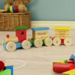 Personalised Any Message Children's Colourful Wooden Toy Train - Image 8