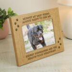 Personalised Pet Pawprints Motif 6×4 Landscape Oak Finish Photo Frame - Image 2