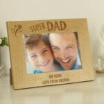 Personalised 'Super Dad' 6x4 Landscape Wooden Photo Frame - Image 2