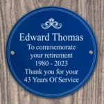 Personalised Any Message Blue Plastic Heritage Plaque