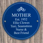 Personalised Any Message Blue Plastic Heritage Plaque - Image 5