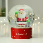 Personalised Name Only Christmas Santa Ornamental Glitter Snow Globe - Image 4