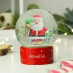 Personalised Name Only Christmas Santa Ornamental Glitter Snow Globe - Image 3