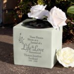 Personalised ‘Life & Love Remembered’ Memorial Resin Garden/Graveside Vase