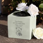 Personalised Teddy Bear Motif Memorial Resin Garden/Graveside Vase