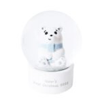 Personalised Name Only Stars Motif Polar Bear Snow Globe - Image 4