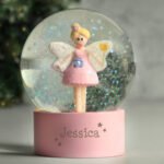 Personalised Name Only Fairy Stars Motif Glitter Snow Globe