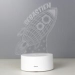 Personalised Space Rocket Design LED Colour Changing Wireframe Night Light - Image 3