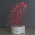 Personalised Space Rocket Design LED Colour Changing Wireframe Night Light - Image 4