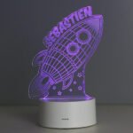 Personalised Space Rocket Design LED Colour Changing Wireframe Night Light - Image 8