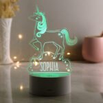 Personalised Rainbow Unicorn Design LED Colour Changing Night Light