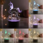 Personalised Rainbow Unicorn Design LED Colour Changing Night Light - Image 2