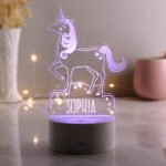 Personalised Rainbow Unicorn Design LED Colour Changing Night Light - Image 4