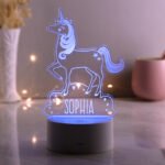 Personalised Rainbow Unicorn Design LED Colour Changing Night Light - Image 5