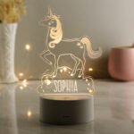 Personalised Rainbow Unicorn Design LED Colour Changing Night Light - Image 6