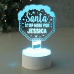 Personalised 'Santa Stop Here For...' LED Colour Changing Night Light
