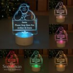 Personalised The Snowman LED Colour Changing Decoration & Night Light - Image 2