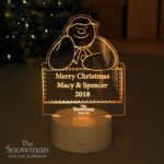 Personalised The Snowman LED Colour Changing Decoration & Night Light - Image 3