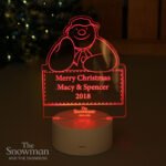 Personalised The Snowman LED Colour Changing Decoration & Night Light - Image 4