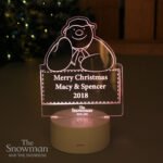 Personalised The Snowman LED Colour Changing Decoration & Night Light - Image 5