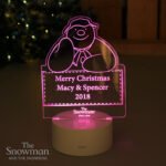 Personalised The Snowman LED Colour Changing Decoration & Night Light - Image 6