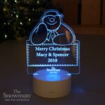 Personalised The Snowman LED Colour Changing Decoration & Night Light - Image 7