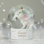 Personalised Any Message Unicorn Glass Snow Globe - Image 2