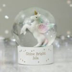 Personalised Any Message Unicorn Glass Snow Globe - Image 4