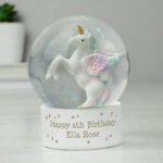 Personalised Any Message Unicorn Glass Snow Globe - Image 5