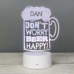 Personalised 'Don't Worry Beer Happy!' LED Colour Changing Light - Image 9