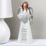 Personalised 'Forever In Our Hearts' Memorial Resin Angel Ornament - Image 2