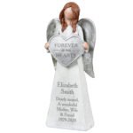 Personalised 'Forever In Our Hearts' Memorial Resin Angel Ornament - Image 4