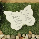 Personalised 'Forever and Always' Memorial Resin Butterfly Graveside/Garden Ornament