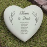 Personalised Any Message Memorial Heart Shaped Resin Garden/Graveside Ornament - Image 2