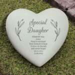 Personalised Any Message Memorial Heart Shaped Resin Garden/Graveside Ornament - Image 4