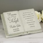 Personalised 'Heaven Has Gained An Angel' Memorial Resin Graveside/Garden Book Ornament - Image 4