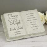 Personalised 'Heaven Has Gained An Angel' Memorial Resin Graveside/Garden Book Ornament - Image 3