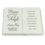 Personalised 'Heaven Has Gained An Angel' Memorial Resin Graveside/Garden Book Ornament - Image 5