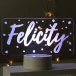 Personalised Name Only Polka Dot Design LED Colour Changing Night Light