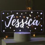 Personalised Name Only Polka Dot Design LED Colour Changing Night Light - Image 4