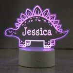 Personalised Children's Dinosaur Design LED Colour Changing Night Light