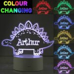 Personalised Children's Dinosaur Design LED Colour Changing Night Light - Image 2