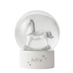 Personalised Name Only Rocking Horse Glitter Snow Globe - Image 5