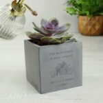 Personalised Any Message New Home Design Concrete Plant Pot - Image 3