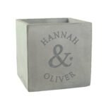 Personalised Ampersand Couples Names Concrete Plant Pot - Image 4