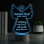 Personalised Angel Shaped Memorial Verse Colour Changing LED Light - Image 4