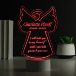Personalised Angel Shaped Memorial Verse Colour Changing LED Light - Image 7